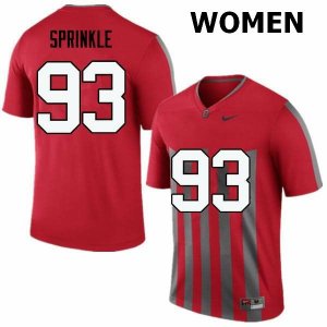 Women's Ohio State Buckeyes #93 Tracy Sprinkle Throwback Nike NCAA College Football Jersey Cheap TTN8544PB
